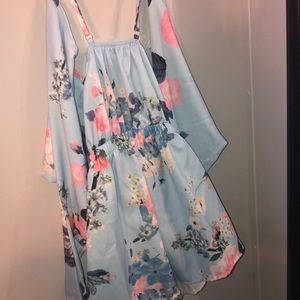 Flower blue romper